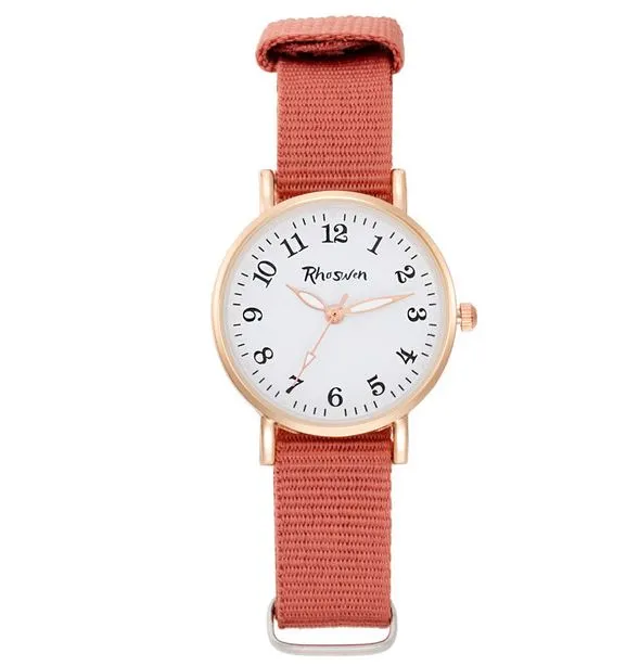 W531 Mauve Fabric Band Quartz Watch polly Rings