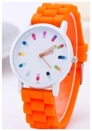 W540 Orange Colorful Silicone Collection Quartz Watch POLLY Watches