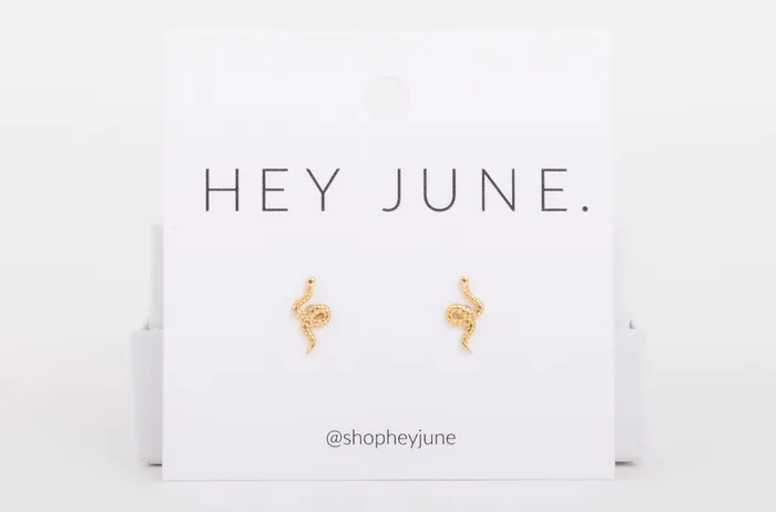 WANTME Earrings Snake Screwbacks