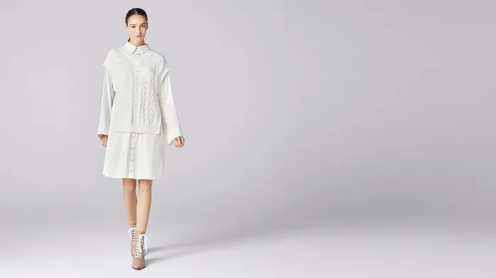 White College Knit Dress ADEAM Rings White College Knit Dress ADEAM Rings