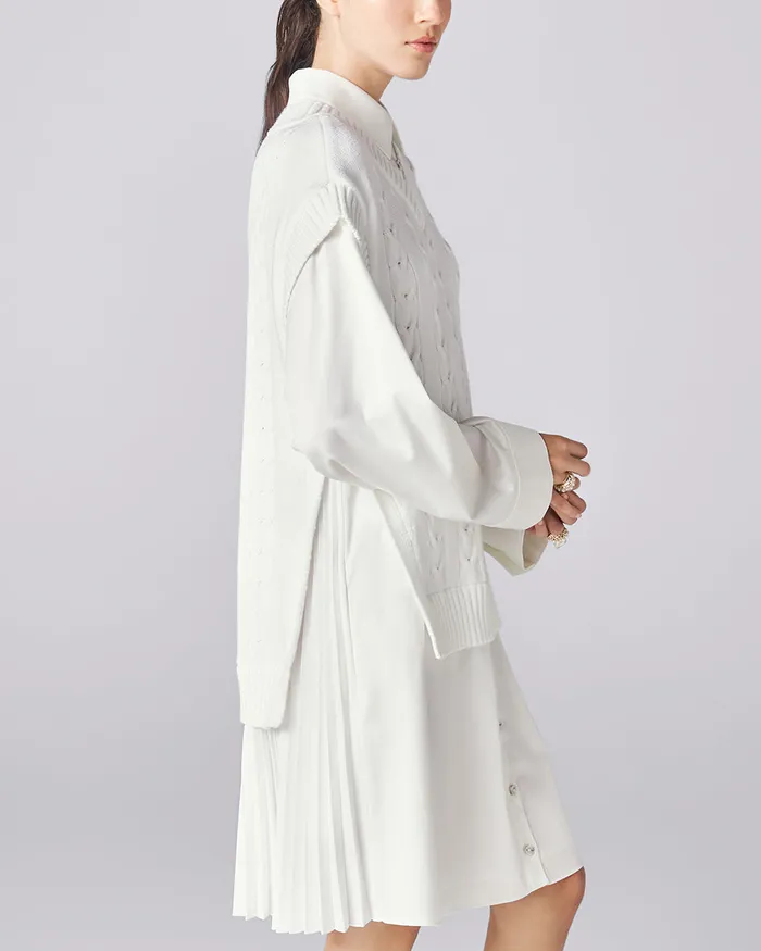 White College Knit Dress ADEAM Rings White College Knit Dress ADEAM Rings