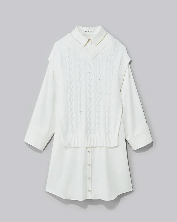 White College Knit Dress ADEAM Rings White College Knit Dress ADEAM Rings