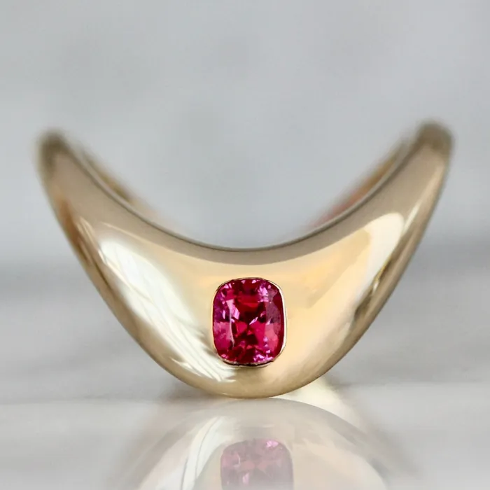 ZahnZ Fine Jewelry Rings Zaha Vivid Pink Cushion Cut Spinel Ring